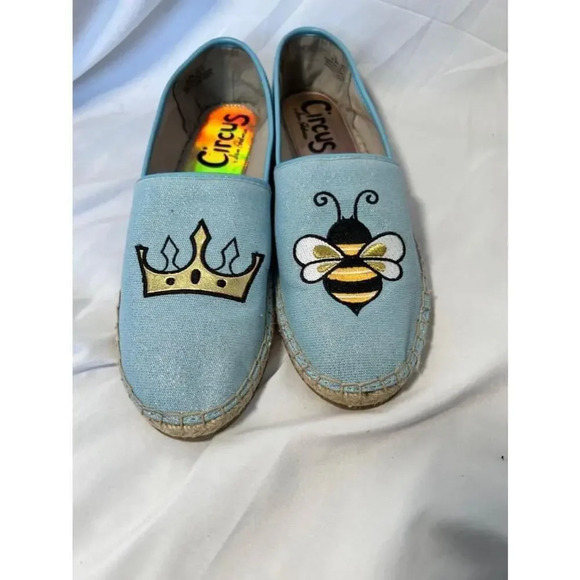 Circus by Sam Edelman Blue Bee and Crown Espadrille Flats Size 8.5M - Picture 2 of 7